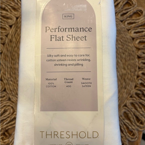 New Threshold Performance Flat Sheet - Cream - Picture 4 of 4